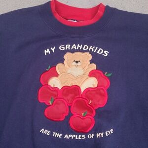 Vintage My‎ Grandkids Are The Apple Of My Eye Sweatshirt Womens Large USA Made